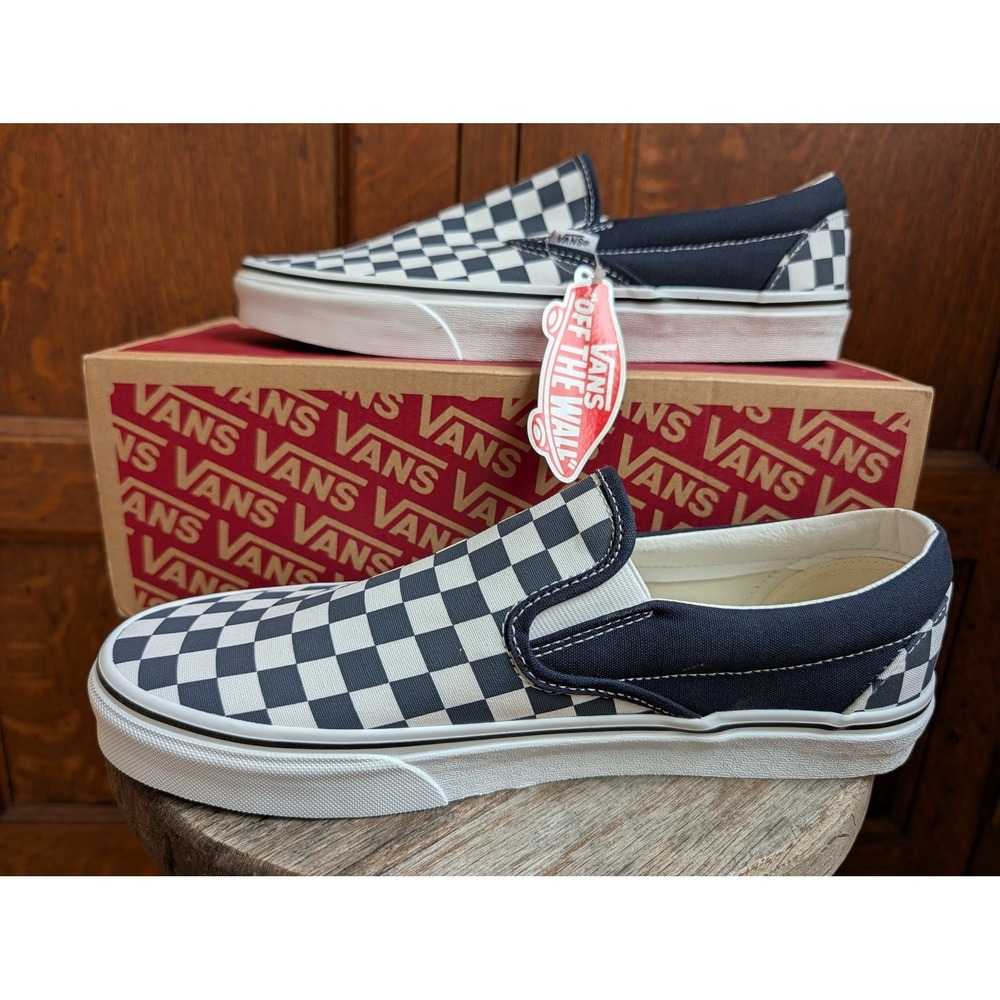 Vans Classic Slip-On Parisian Night Checkerboard Navy White VN0A5JMHARY Mens 10 - Picture 4 of 7
